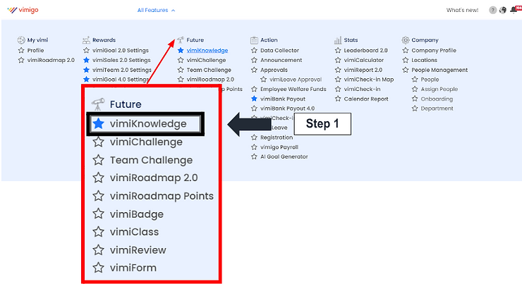 vimiKnowledge category creation form